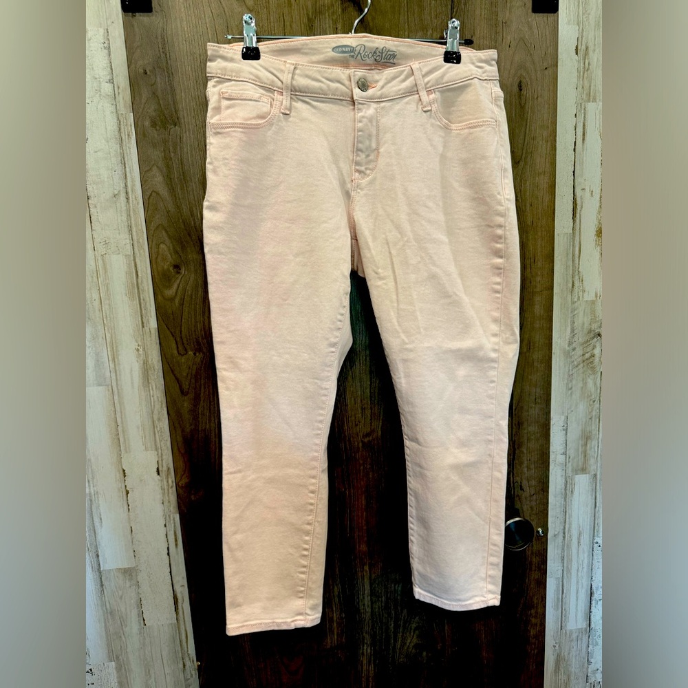 Old Navy The Rockstar light peach colored jeans size 12 Regular